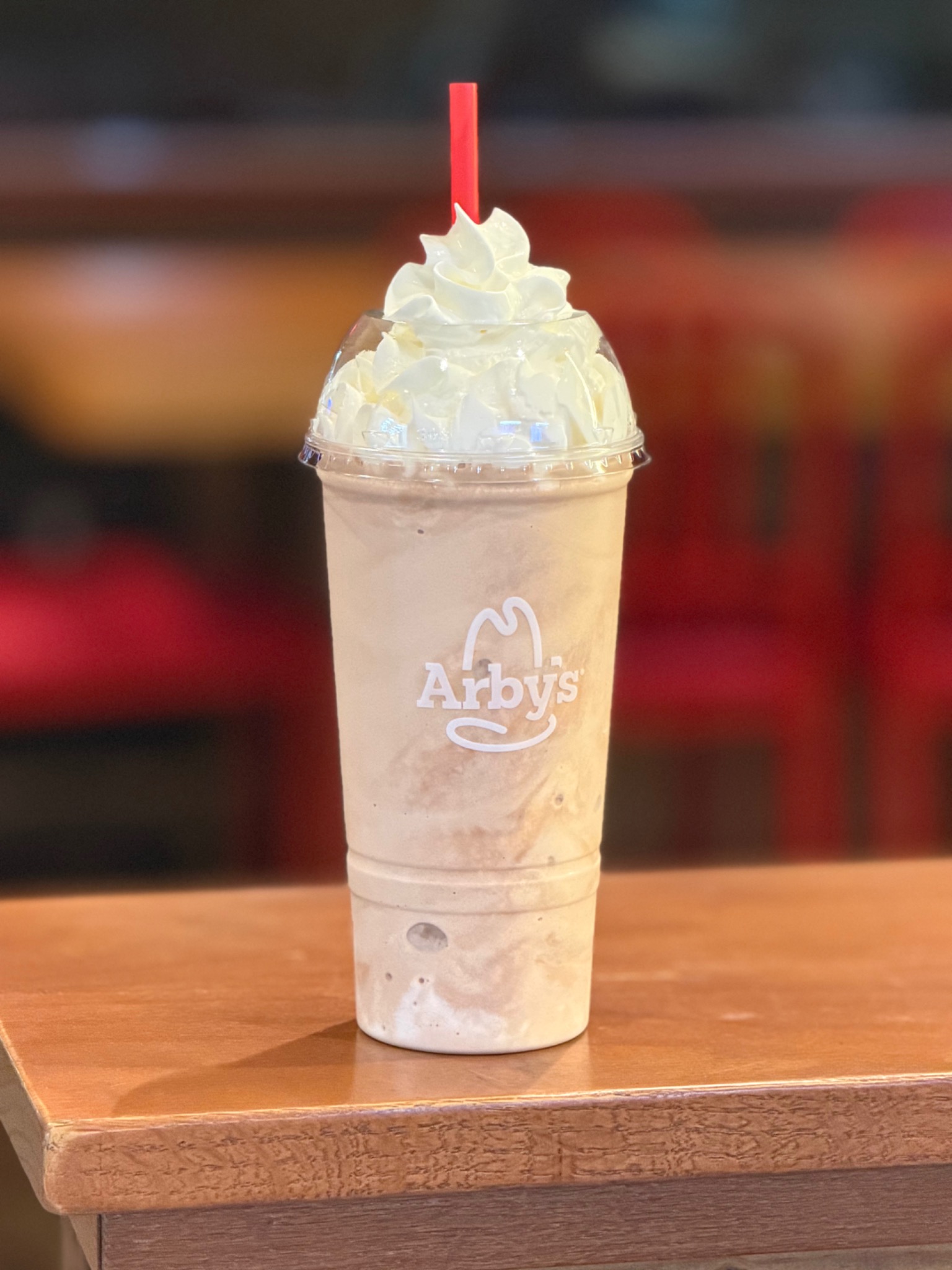 Arby's milkshake with whipped cream